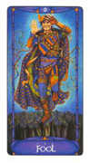The Fool Tarot card in Art Nouveau deck