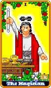 The Magician Tarot card in 8-Bit Tarot deck