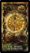 Wheel of Fortune Tarot card in Archeon deck