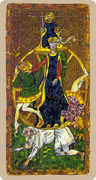 Wheel of Fortune Tarot card in Cary-Yale Visconti Tarocchi deck