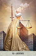 Justice Tarot card in Tarot of Mystical Moments deck