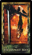 The Hanged Man Tarot card in Archeon deck