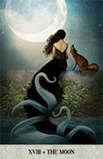 The Moon Tarot card in Tarot of Mystical Moments deck