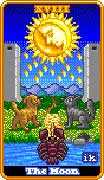 The Moon Tarot card in 8-Bit Tarot deck