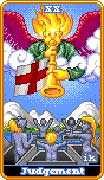 Judgement Tarot card in 8-Bit Tarot deck
