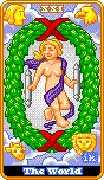 The World Tarot card in 8-Bit Tarot deck