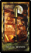 Ace of Wands Tarot card in Archeon deck