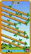Eight of Wands Tarot card in 8-Bit Tarot deck