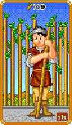 Nine of Wands Tarot card in 8-Bit Tarot deck