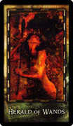 Page of Wands Tarot card in Archeon deck