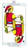 Page of Clubs Tarot card in Cagliostro deck