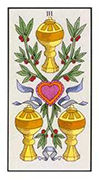Three of Cups Tarot card in Angel Tarot deck