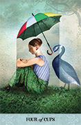Four of Cups Tarot card in Tarot of Mystical Moments deck