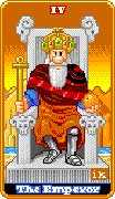 The Emperor Tarot card in 8-Bit Tarot deck