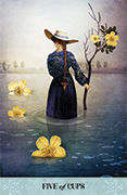 Five of Cups Tarot card in Tarot of Mystical Moments deck