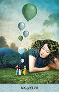 Six of Cups Tarot card in Tarot of Mystical Moments deck