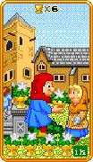 Six of Cups Tarot card in 8-Bit Tarot deck