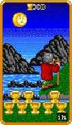 Eight of Cups Tarot card in 8-Bit Tarot deck