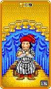 Nine of Cups Tarot card in 8-Bit Tarot deck