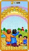 Ten of Cups Tarot card in 8-Bit Tarot deck