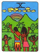 Ten of Cups Tarot card in African Tarot deck