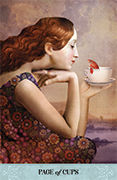 Page of Cups Tarot card in Tarot of Mystical Moments deck
