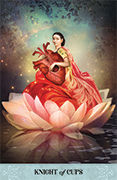 Knight of Cups Tarot card in Tarot of Mystical Moments Tarot deck