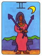 Two of Swords Tarot card in African Tarot deck