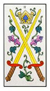 Two of Swords Tarot card in Angel Tarot deck