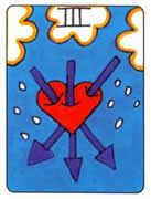 Three of Swords Tarot card in African Tarot deck
