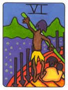 Six of Swords Tarot card in African Tarot deck