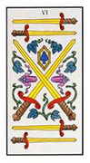 Six of Swords Tarot card in Angel Tarot deck