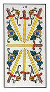 Seven of Swords Tarot card in Angel Tarot deck