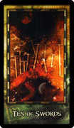 Ten of Swords Tarot card in Archeon deck