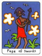 Page of Swords Tarot card in African Tarot deck