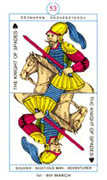 Knight of Spades Tarot card in Cagliostro deck