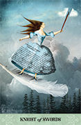 Knight of Swords Tarot card in Tarot of Mystical Moments deck