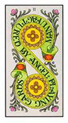 Two of Pentacles Tarot card in Angel Tarot deck