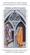 Three of Pentacles Tarot card in Apprentice deck