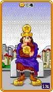 Four of Coins Tarot card in 8-Bit Tarot deck