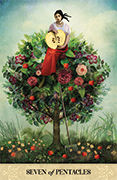 Seven of Pentacles Tarot card in Tarot of Mystical Moments deck