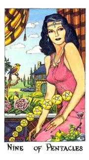 Nine of Pentacles Tarot Card