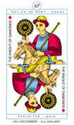 Knight of Diamonds Tarot card in Cagliostro deck