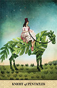 Knight of Pentacles Tarot card in Tarot of Mystical Moments deck
