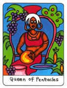 Queen of Pentacles Tarot card in African Tarot deck