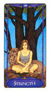 Strength Tarot card in Art Nouveau deck