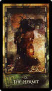 The Hermit Tarot card in Archeon deck