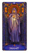 The Hermit Tarot card in Art Nouveau deck