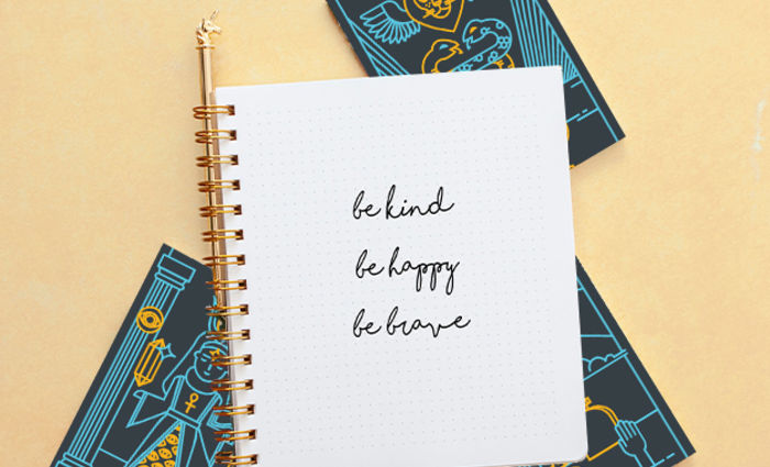 tarot card with journal